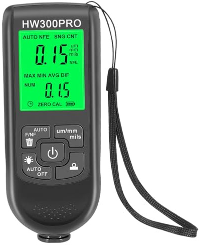 Garneck Spessimetro Digitale Portatile per Vernice Auto e Rivestimenti Precisione con Rilevazione Automatica Supporti Magnetici e Non Magnetici Custodia Ergonomica
