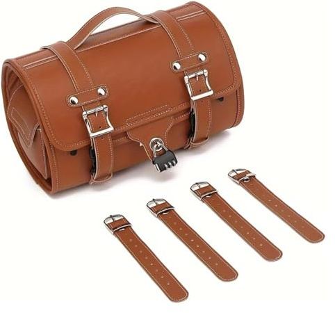 WERKFNKBNH Sac Moto Sacoche De Selle Moto Universelle pour Siège Arrière Latérale Imperméable Grande Capacité Idéale pour L'extérieur(Marron)