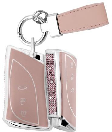 WUZUTU Keyless Go Schutz Autoschlüssel Hülle Schlüsselhülle Kompatibel mit Lexus UX250 UX300h ES350 UX200 UX250h ES200 ES300h ES350 US200 LBX Schlüsselbund Schlüsselbox Schlüsselanhänger A Rosa-1