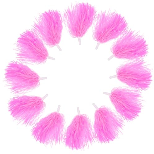 YARNOW Pompons Roses en Plastique 12 Pièces 30G Accessoires de Cheerleading pour Équipe de Danse et Événements d'Encouragement