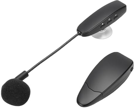 Denash Micrófono Inalámbrico para Guitarra 2.4G, Audio HD, Captación de 360°, Reducción de Ruido, Alcance de 30 M, Batería de 6 Horas, con Micrófono de Núcleo Metálico y Ventosa,