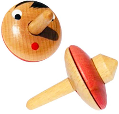 Pinocchio trottola in legno - Made in Italy - 2 pezzi - 6465