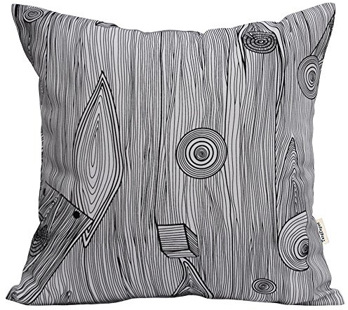 TangDepot Set of 2 100% Cotton Floral/Flower Printcloth Decorative Throw Pillow Covers Cushion Covers - (18x18 2 Pieces, S25 Wood Grain)