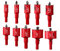 AGSYFFD 10PCS Scie cloche bimétallique scie cloche en bois pour aluminium plaques, tuyaux, plastiques, bois, panneaux de fibres etc (16-42) mm