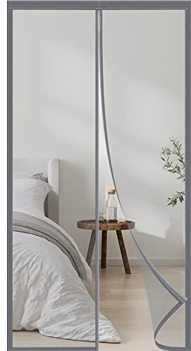 Magnet Fliegengitter Tür,Fliegengitter Tür Insektenschutz Magnet Fliegenvorhang,Kinderleichte Klebemontage Ohne Bohren,Der Magnetvorhang Ist Ideal Für Die Balkontür,Kellertür Und Terrassentür Grau