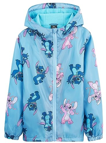 Disney Stitch Impermeabile Bambina - Giacca Antipioggia per Bambine e Ragazze 4-14 Anni Giacca Bimba con Rivestimento in Pile Abbigliamento Bambina Angel Stitch (Blu, 13-14 anni)