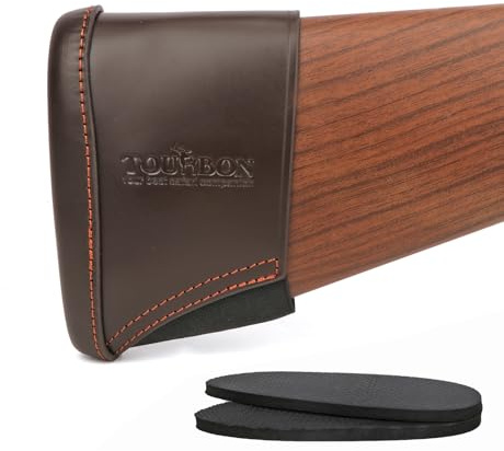 TOURBN Coussins anti-recul en cuir véritable pour carabine à fusil de chasse, extension de crosse de fusil avec inserts