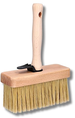 ToolSpace Pennello per superfici 150 mm, pennello per carta da parati, per terrazze, per carta da parati, pennello largo, manico in legno a setole naturali, pennello per fondi, pennello per pittori