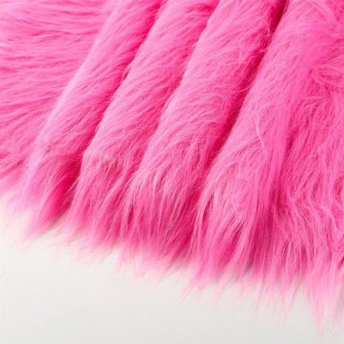 Duories 10cmx180cm Flauschige Kunstpelzband Kunstfell Band Fellstoff, Furry Faux Pelz Stoff Dekoband Zierband Plüsch Trim Plüschstoff Plüschband Borten Bänder zum Nähen Kleidung Weihnachtsdeko,Rosa A