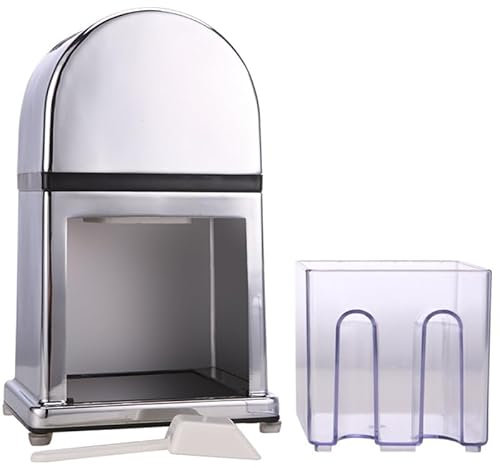 Eiscrusher aus Edelstahl, Hand-Eisrasierer, Schneekegel-Maker, Eiscrusher mit Handkurbel, für schnelles, grobes, rasiertes oder feines EIS, Schneekegel, manueller Crushed Ice Crusher Maker für zu Ha