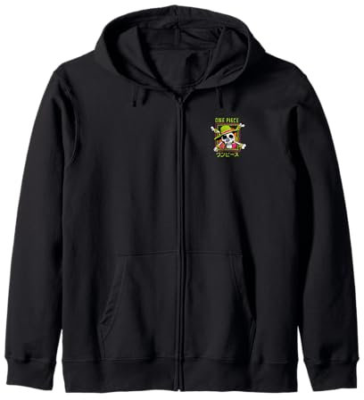Chapeau de paille One Piece Skull & Crossbones Logo Pirates Kanji Sweat à Capuche