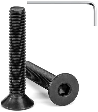 Tunejoy 20 Stück M6 x 35 mm Senkkopfschrauben Schwarz Senkschrauben Edelstahl A2 V2A Senkkopf Innensechskant DIN 7991 Vollgewinde mit Inbusschlüssel