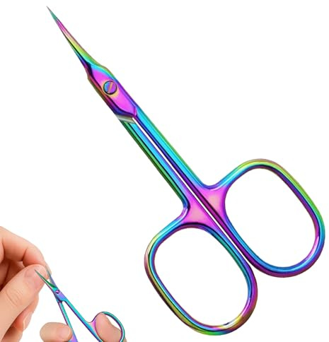 Ciseaux Cuticules, Ciseaux Cuticule Ongle Courbés Extra Fins Manucure Pédicure Beauté Toilettage, Coupe Cuticule Ongle Professionnel Pour Peaux Mortes, Cuticules (Coloré)