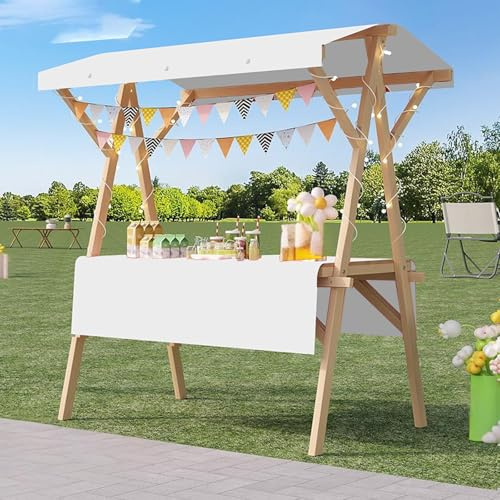 Matvagnar Till Salu Med Hjul, Hot Dog/Glass Vagn För Företag, Lätta Stafflar Jordbruksmarknader Med Markis (Vit 2,150 cm/59 tum)