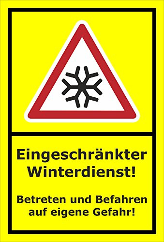 Melis-Folienwerkstatt Schild Eingeschränkter Winterdienst - 30x20cm - Bohrlöcher - 3mm Aluverbund – 20 VAR S00018-038-C