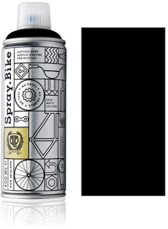 SPRAY.BIKE Fahrrad Lackspray in versch. Farben - KEINE GRUNDIERUNG notwendig - Acryllack/Lack Spray in 400 ml Spraydose, Matt- und Klarlack Optik möglich (Schwarz Blackfrias, Matt)
