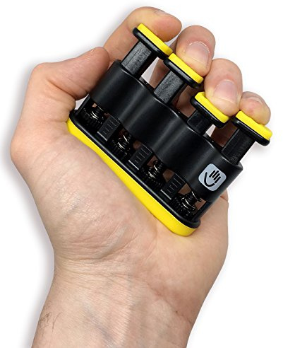 THE FINGER BLITZER - adjustable finger strength trainer and grip exerciser – the ultimate lower resistance hand conditioning rehab and therapy device, practice aid and instrument warm-up tool