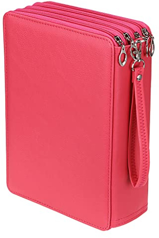 SUMNACON 200 Trousse de Crayon, Sac à Crayon Couleur pour Dessinateur Professionnelle ou Amateur en PU Cuir (Rouge) Pas de Crayon
