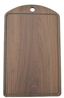 DON HIERRO - Planche à découper antibactérienne TAGLIO, 33 × 20 × 1 cm, avec rainure et patins antidérapants-Noyer