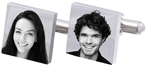 Juwelier Schönschmied - Manschettenknöpfe Fotogravur inklusive Bild Gravur Bilgravur aus Edelstahl mit Amazon Konfigurator gestalten – ACM15bi-1