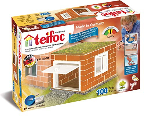 Teifoc Teifoc-T4060 Tei 4060 Set Construcción Garaje con Auténticas Ziegeln, Multicolor (Eitech T4060)
