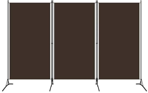 vidaXL Biombo Divisor de 3 Paneles marrón 260x180 cm