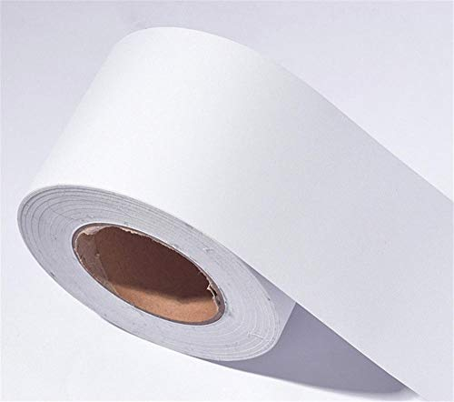 Guest Ruyunlai Tapetenbordüre selbstklebend PVC Sockelleiste Dekorative Bordüre Selbstklebende Home Bordüre Küche Badezimmer Wohnzimmer Weiß matt 12CM X 600CM