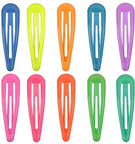 10 Pezzi Fermagli per Capelli Bambina, Mollette per Capelli Bambina Fermagli Capelli a Scatto in Metallo Mollette Bimba per Capelli Colorati Carini Clips per Ragazze Bambina Donne, 10 Colori, 5 cm