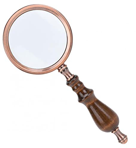 FGJKKRMI Magnifiante vitrail, Portable de cuivre 10x Antiqueanttique avec poignée en Bois, Meilleure lêteuse de Lecture for Les Personnes âgées, Inspection, pièces de Monnaie et timbale à Collection