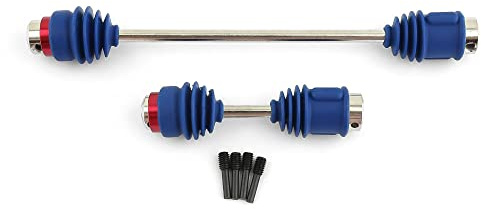 JOYSOG Arbre d'entraînement Central Avant et arrière pour Voiture télécommandée Traxxas 1/10 E-REVO 2.0, 2 pièces de Mise à Niveau axiale en métal (Bleu)