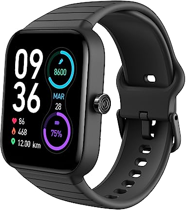 Delvfire Smart Watch for Men Women (Answer/Make Call), Alexa Built-in, 1.8 Touch Screen Fitness Watch with Sp02 Heart Rate Sleep Monitor, 100 Sports, Waterproof Step Counter Watch for iPhone Android