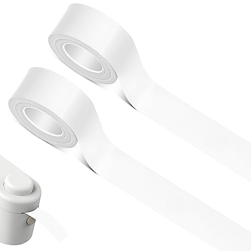 2 Rollen Etikettenband 16 mm X 4 M für L1 Q1 E1, Transparent | Thermopapier, Zuschneidbar, Starke Haftung, Wasser- und Ölbeständig, Tintenloser Thermodruck