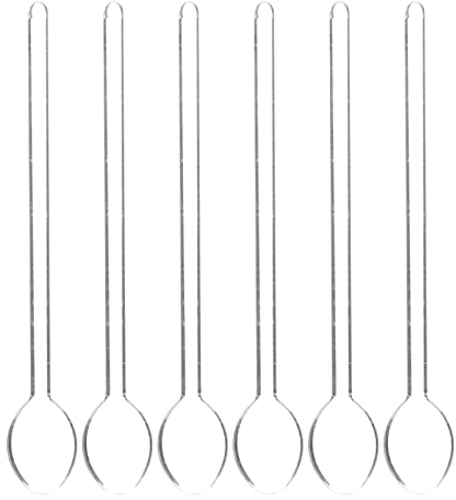 Luxshiny 6pcs Long Handle Spoons High-Temperature Resistant Dessert Coffee Mixing Scoop for Home Cafes Restaurants Smooth Surface Safe and Healthy to Use