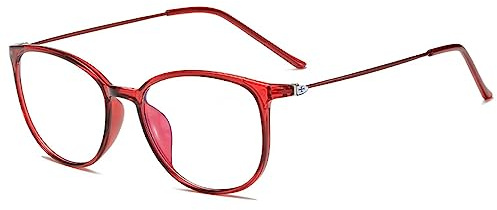 ZUVGEES Mode Runden TR90 Blaulichtfilter Lesebrille für Herren und Damen mit Federscharnier Lightweight Anti-blaue Computerbrille