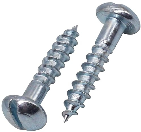 SKIR'CO (30 Stück) verzinkte Stahl-Holzschrauben 4,0 x 20 mm, Schlitz-Rundkopf-Holzschrauben, DIN 96 Schrauben