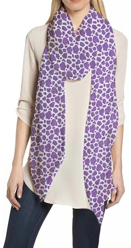 Lina & Lily Damen Schal Tuch mit Kuhflecken-Print (Lila & Weiß)