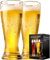 ParaCity Pint Glasses 470ML, Beer Glasses Set of 2, Pint Glass Gift for Men, Beer Glasses for Water, Juice, Iced Coffee, Cocktails, Cruzcampo