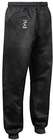 Playwell Martial Arts Kung Fu Classic Cotton Cuffed Leg Training Trousers - Black - 9oz