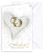 KE - Stilvolle Hochzeitskarte, Karte zur Hochzeit/Vermählung, Glückwunschkarte, gold geprägter Text, inkl. Umschlag, DIN B6 Format, weiß, Motiv: Herz mit Ringe