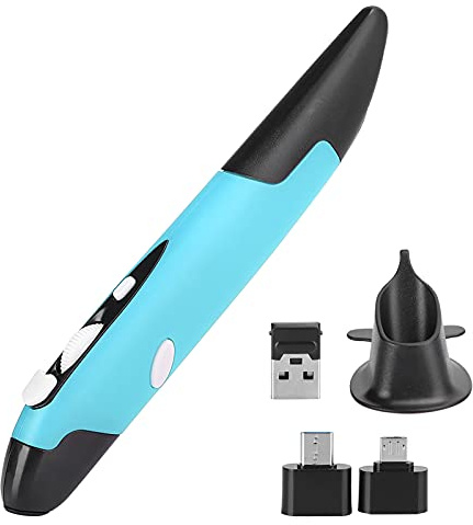 Stiftmaus 2,4 GHz, optische USB-Funkmaus, 800/1200/1600 DPI, PC/Laptop | 4 Tasten, Mini-USB-Empfänger, 10 m Reichweite, kompatibel mit Windows/Android/Linux/OS X, Batterie (AAA) nicht enthalten