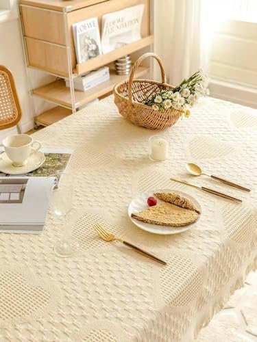 TAMUNI 90-340CM Wabenweiche Picknickdecke Boho Outdoor Teppich Strandmatte Baumwolle für Sofadecke Picknickdecke Outdoor Campingdecke mit Quaste