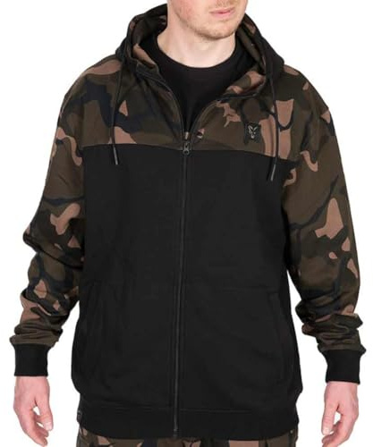 Fox LW Black/Camo Split Zip Hoody - Angelpullover