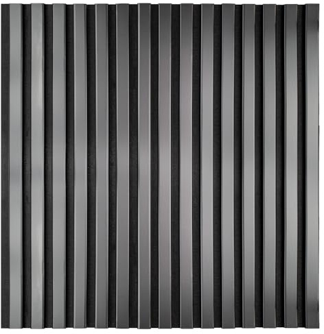 KAISER plastic® Akustikpaneele | Farbe: schwarz | Wandpaneele in verschiedenen Formaten | Deko Wohnzimmer | Wanddeko in Pastellfarbe | Akustik Paneele Wand | Lamellenwand (60 x 60 cm - 1STK.)