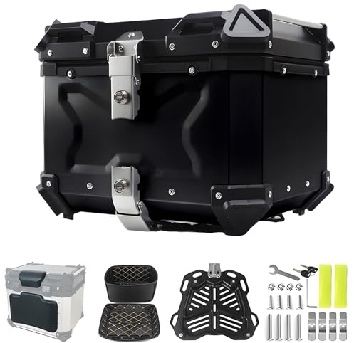 Morlinca Topcase für Motorrad, Aluminium, Wasserdicht, 65L, Kompatibel mit Motorrad und Motorroller