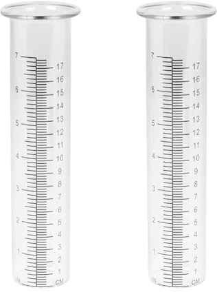 lalago 2 Stück Regen Gauge Außen Ersatz, für Hof Garten Hause im Freien | Glas Ersatz Rohr Regen Gauge Zylinder, Glaszylinder zum Messen der Regenmenge, Gauge Zylinder