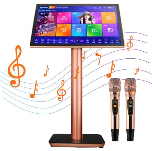 Reproductor de karaoke todo en uno con micrófono inalámbrico, pantalla táctil capacitiva de 19,5'' con visualización de letras, máquina de karaoke profesional para fiestas en casa, KTV, DJ, bar, neg