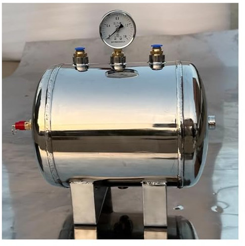 Tanque horizontal de almacenamiento de aire Acero inoxidable, Grandes Contenedores Industriales de Aire a Alta Presión Depósitos de Aire Portátiles Pequeños para Compresor(50L/13.2Gal(70x32x38cm/27.5x