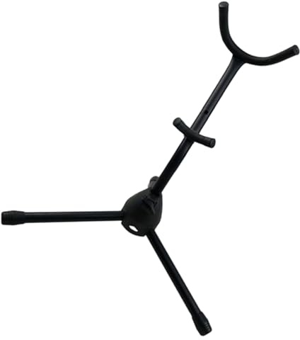 Klappbarer Saxophonhalter für Altsaxophon und Tenorsaxophon Schwarz | Metall, Abs und Schwamm, Einfach zu Montieren, Faltbares Design, Stativ für Zuhause und Präsentation