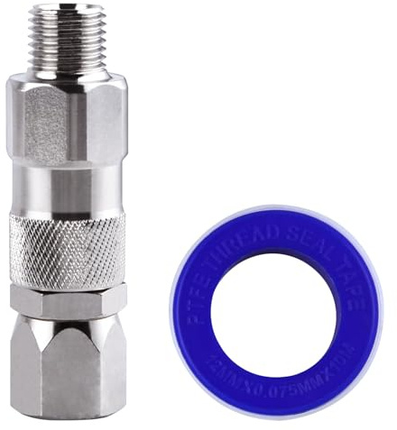 SPEEDWOX 1/4-Inch Airless Spray Gun Swivel Joint 360 Degrees Rotate 1/4 Inch Sprayer Joint with Tape High Pressure Spray Hose Swivel Joint Connector Tips Accessories Stainless Steel Hose Connector