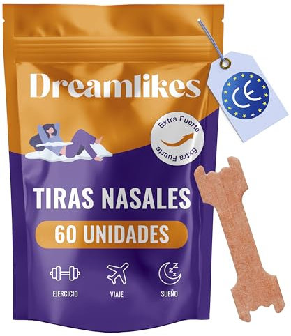 Tiras Nasales Antironquidos, 60 Tiritas Nasales Para Respirar Mejor Por La Nariz Y Evitar Los Ronquidos, Tiras Para Dormir Deporte y Congestión Nasal, Antirronquidos, Nasal Strips, Nose Strips
